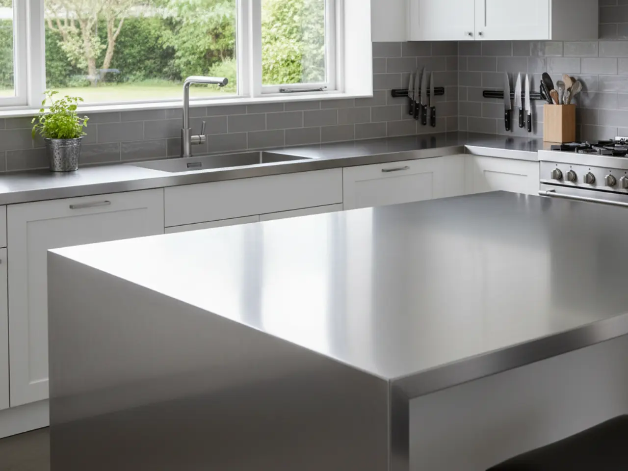 stainless steel countertop